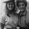 Shelley Wayne poses with the original Rangerette director Miss Gussie Nell Davis 